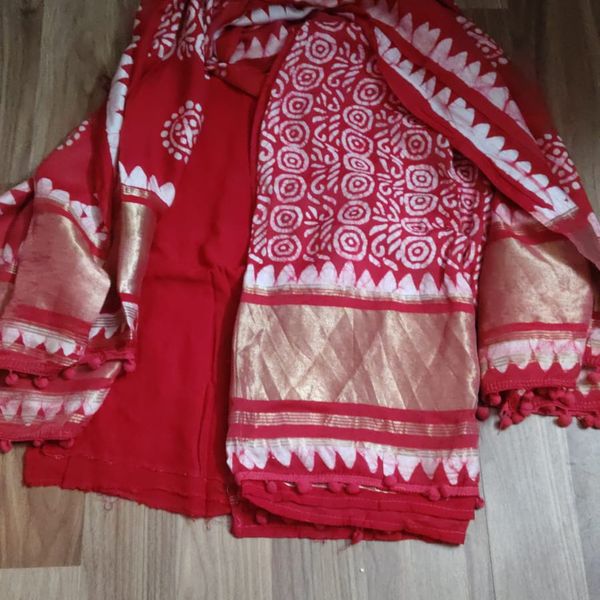 Batik Print Model Suit Three Piece